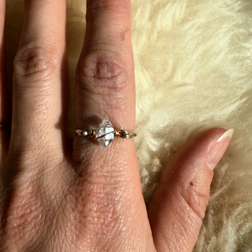 Ethically Sourced Herkimer Diamond Ring - image 1